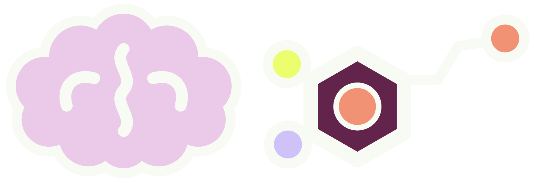 Bri Dopamine logo: a pink brain next to the dopamine molecule